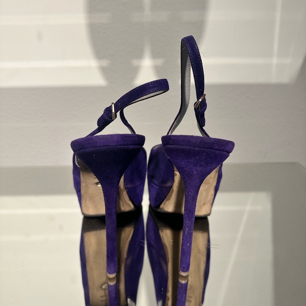 Sergio Rossi Suede Platform Slingback Stiletto Heels, size 39 - Picture 3 of 3